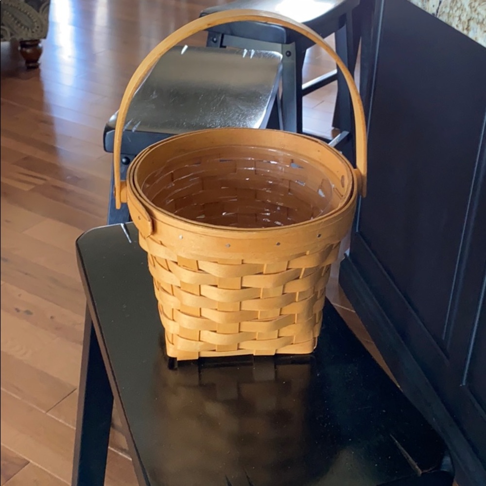 Longaberger Basket with plastic liner ptotector